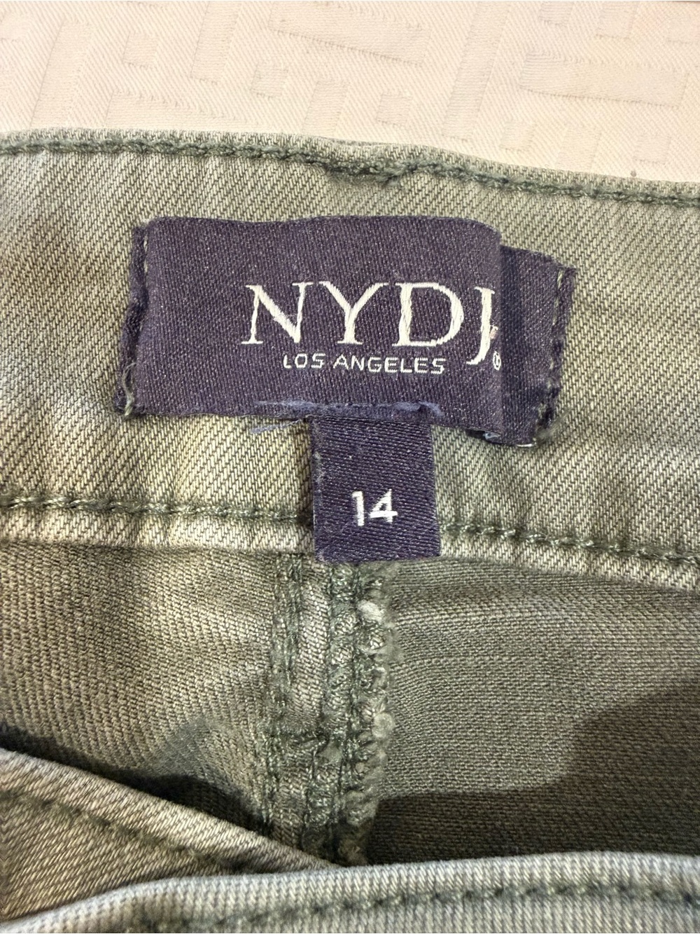 NYDJ 1X Olive Green Denim Pants - Picture 2 of 10